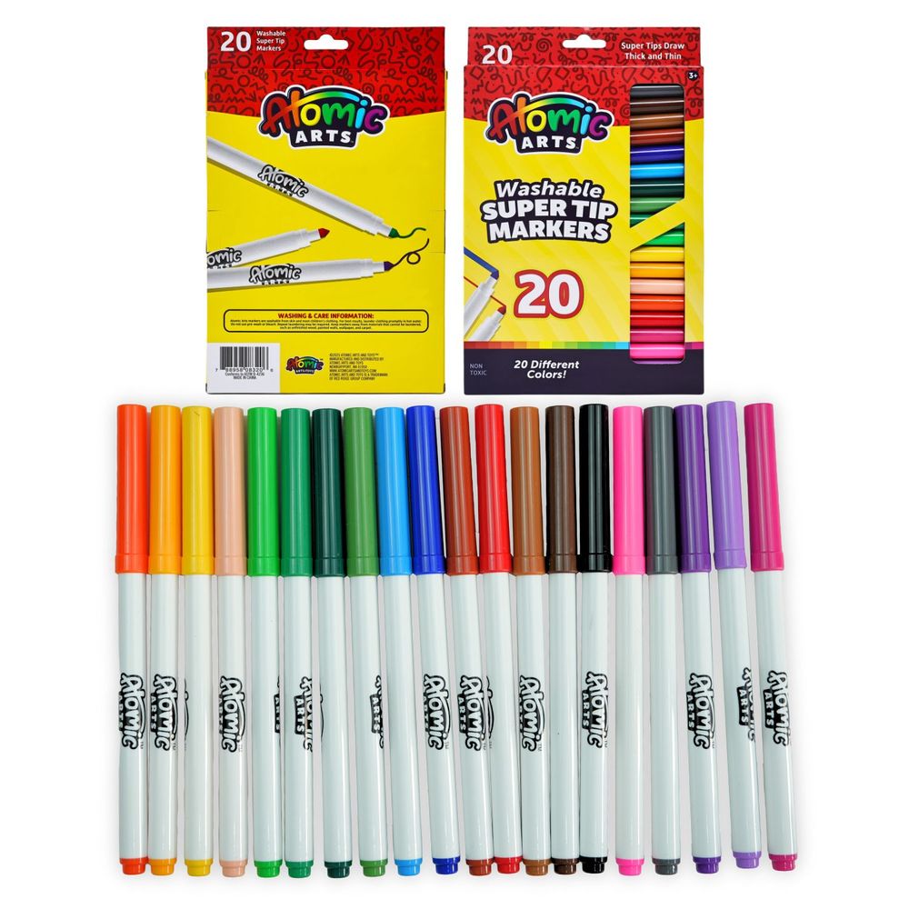 Skoodle - Atomic Arts Washable Super Tip Markers - 20 Pcs