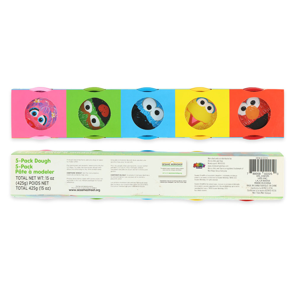 Sesame Street - Dough Cans Set - Color May Vary - 5 Pcs - 425 gm