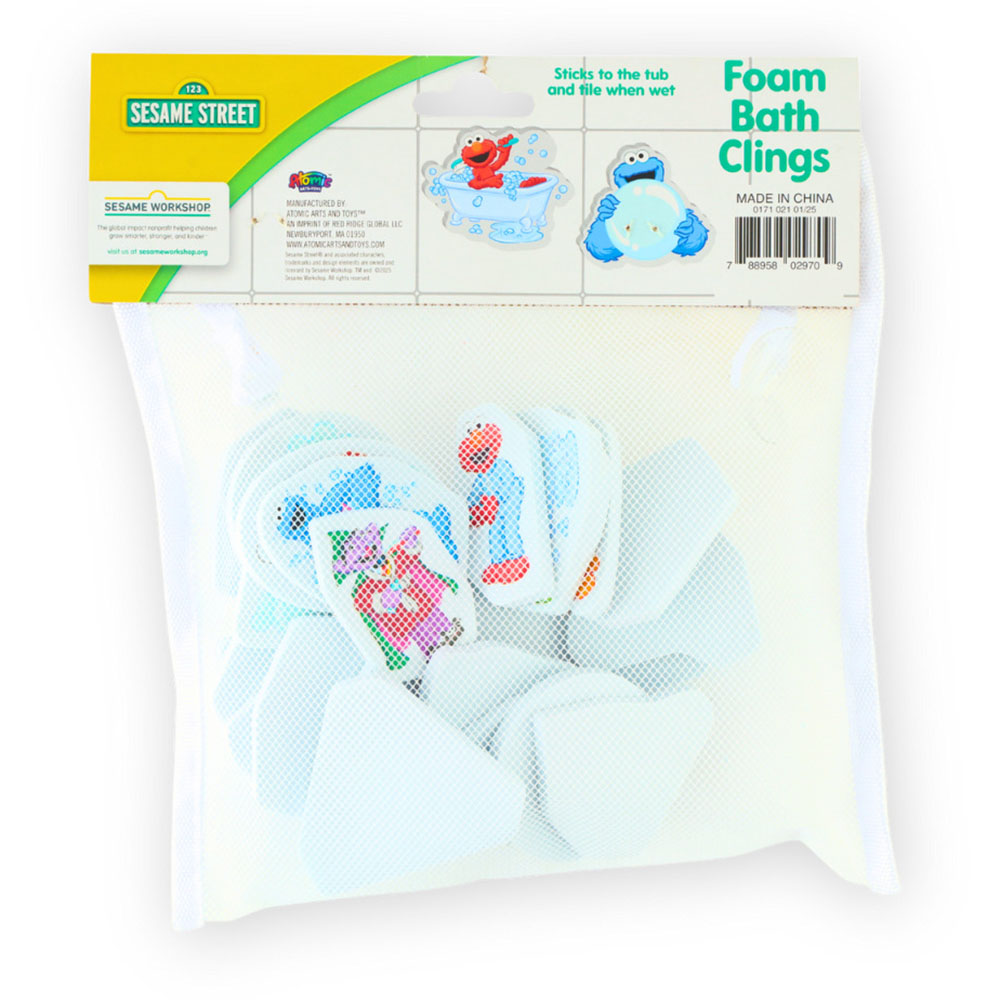 Sesame Street - Foam Bath Clings Stickers With Mesh Bag - 26 Pcs