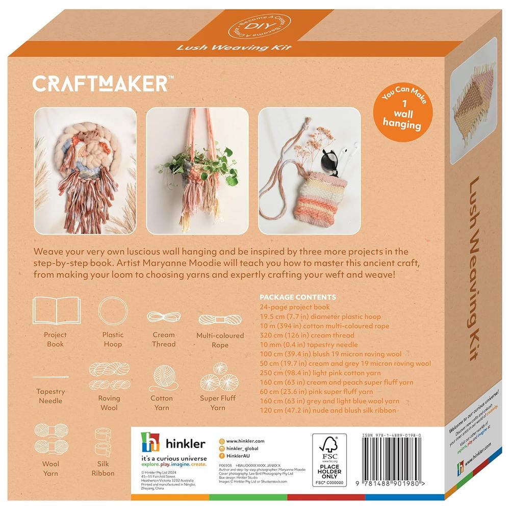 Hinkler - Craft Maker Lush Weaving Classic Craft Kit - Multicolor