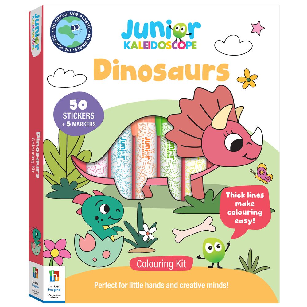 Hinkler - Junior Kaleidoscope Colouring Kit - Dinosaurs