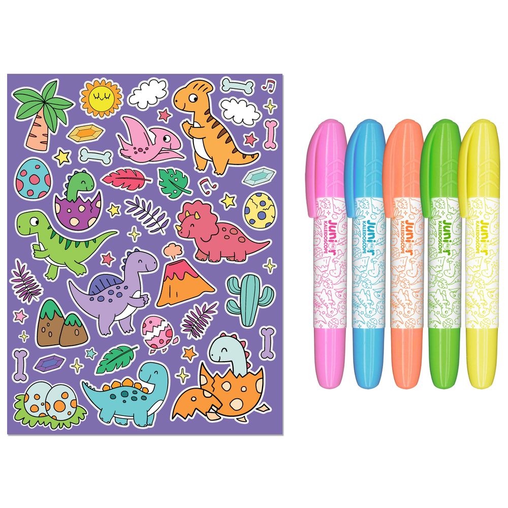 Hinkler - Junior Kaleidoscope Colouring Kit - Dinosaurs