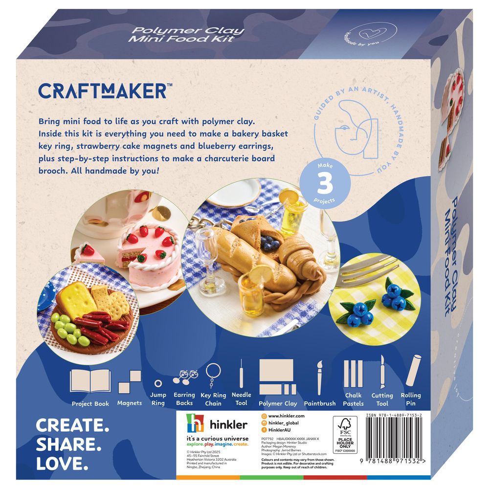 Hinkler - Craft Maker Polymer Clay Mini Food Kit - Multicolor