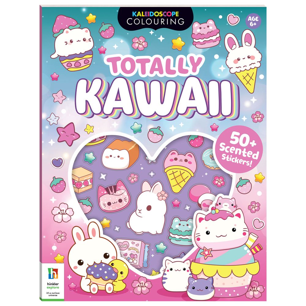 Hinkler - Kaleidoscope Colouring Pages & Scented Stickers Craft Kit - Totally Kawaii