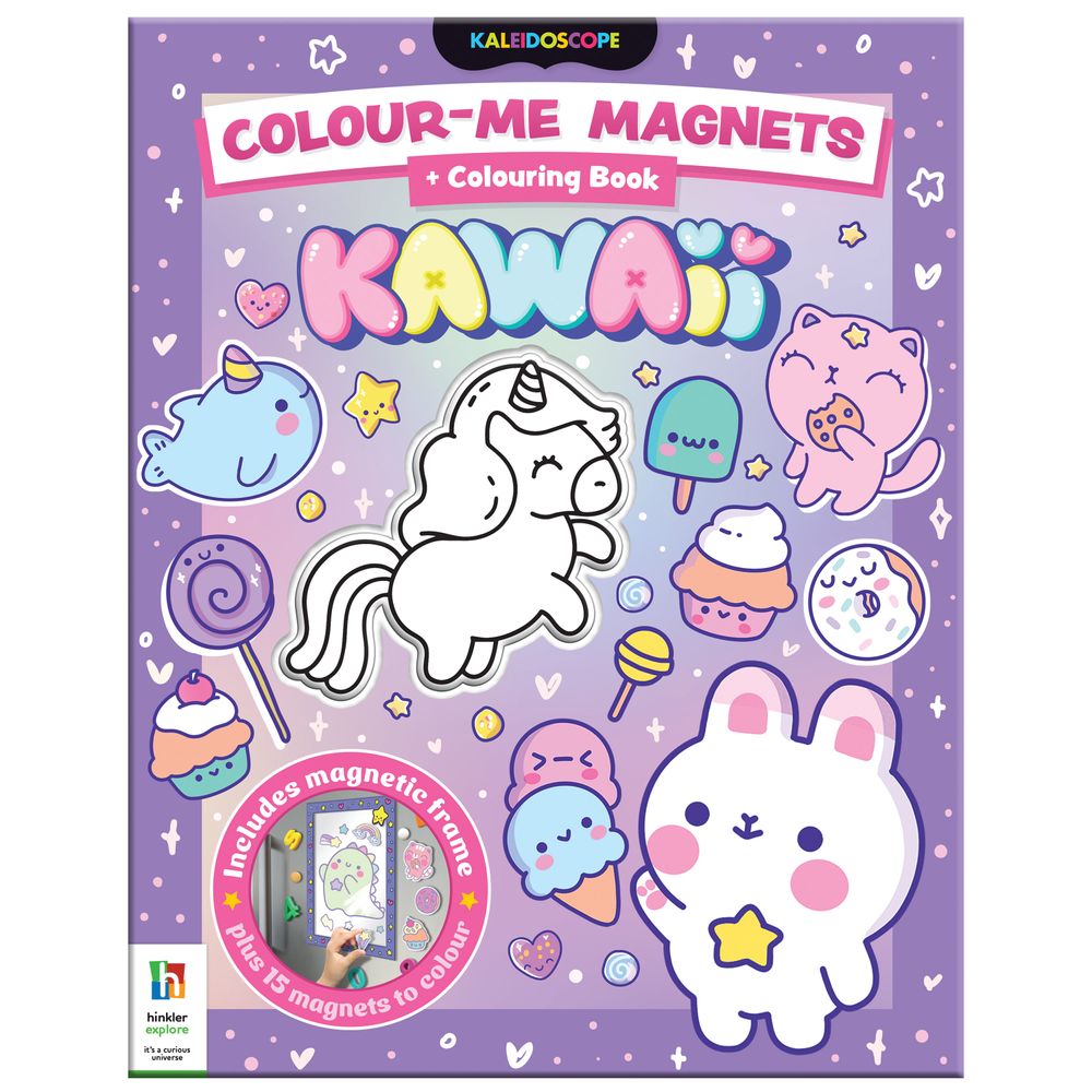 Hinkler - Kaleidoscope Colour-Me Magnets Colouring Book - Kawaii