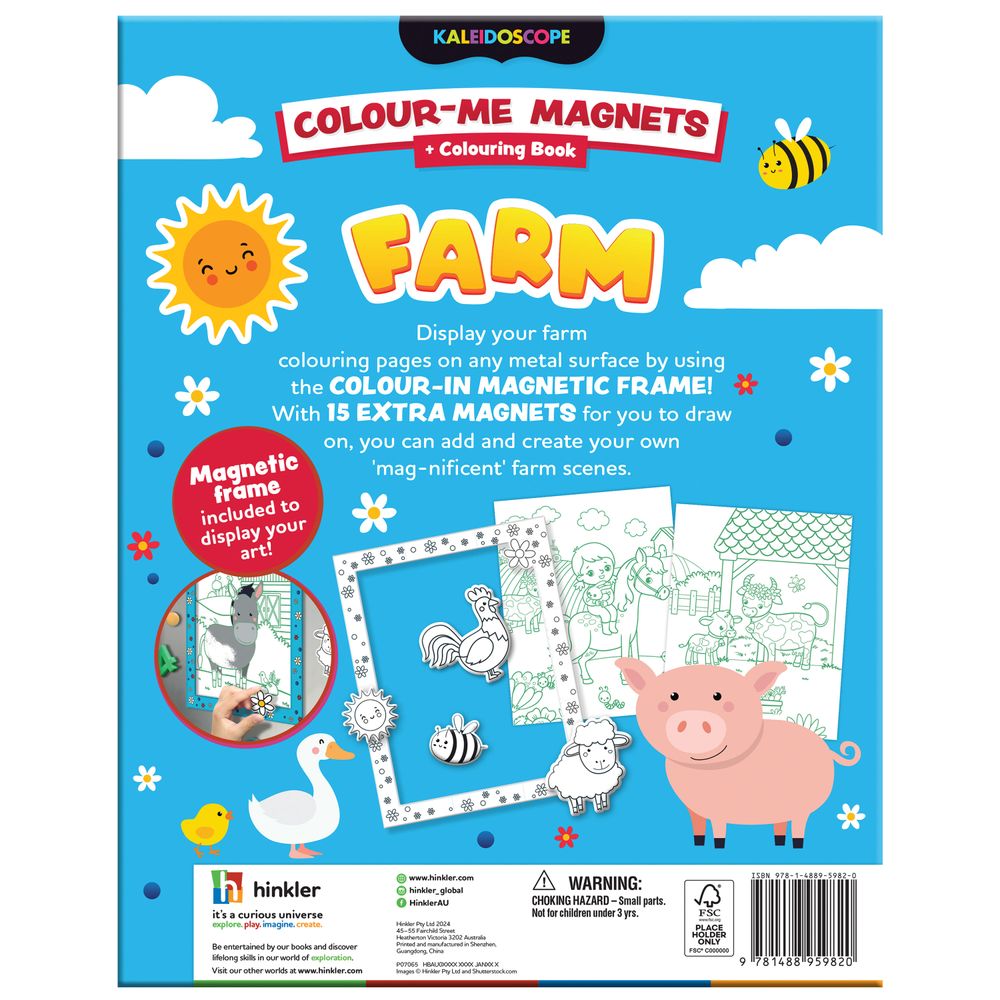 Hinkler - Kaleidoscope Colour-Me Magnets Colouring Book - Farm