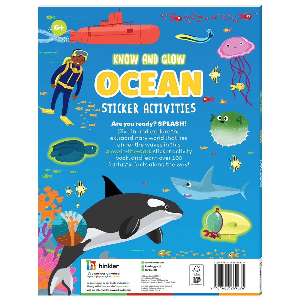 Hinkler - Know & Glow Sticker Activities - Ocean