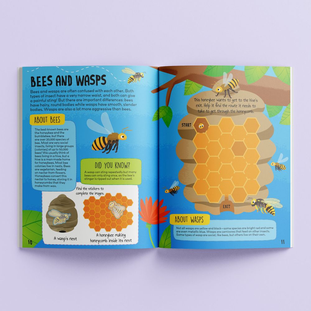 Hinkler - Know & Glow Sticker Activities - Insects & Bugs