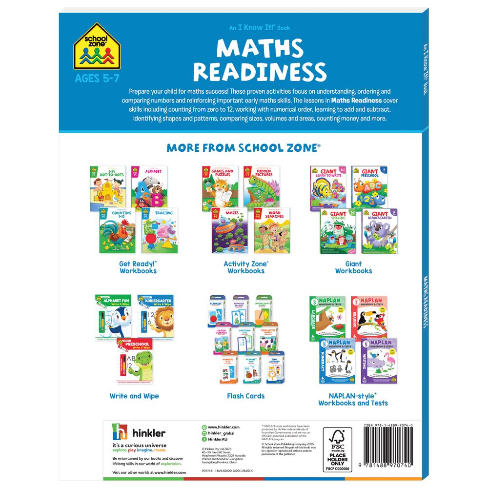 School Zone - An I Know It! Book: Maths Readiness K-1
