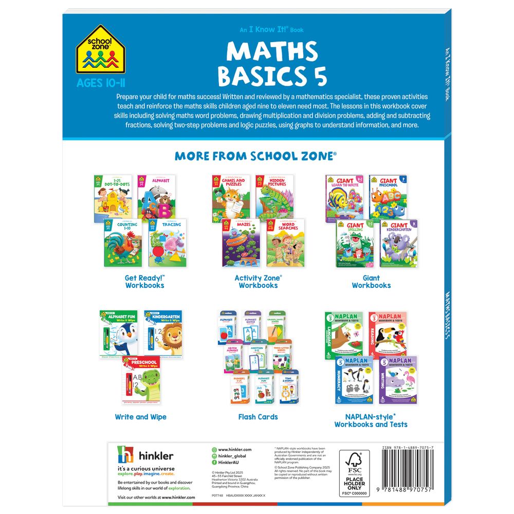 School Zone - An I Know It! Book: Maths Basics 5