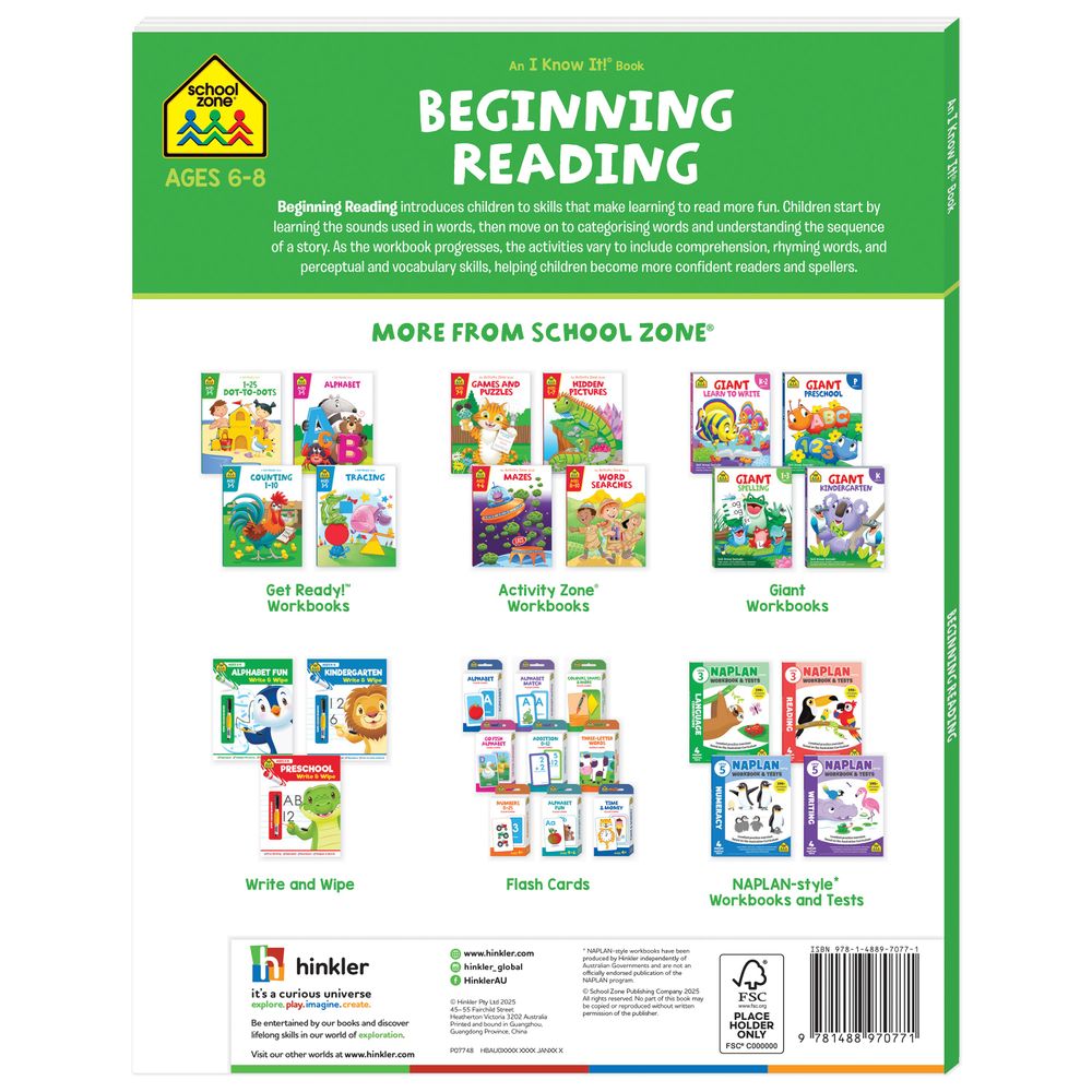 School Zone - An I Know It! Book: Beginning Reading 1-2