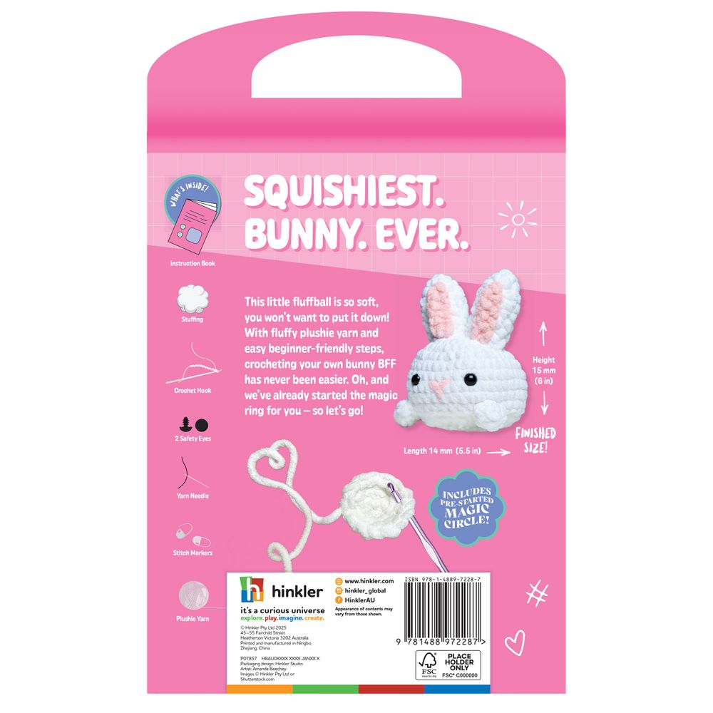 Hinkler - Oh My Craft! Crochet Plushie Craft Kit - Bonnie Bunny