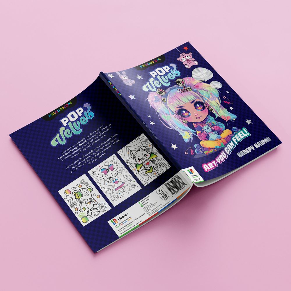 Hinkler - Kaleidoscope Pop Velvet Colouring - Kreepy Kawaii - 32 Pages