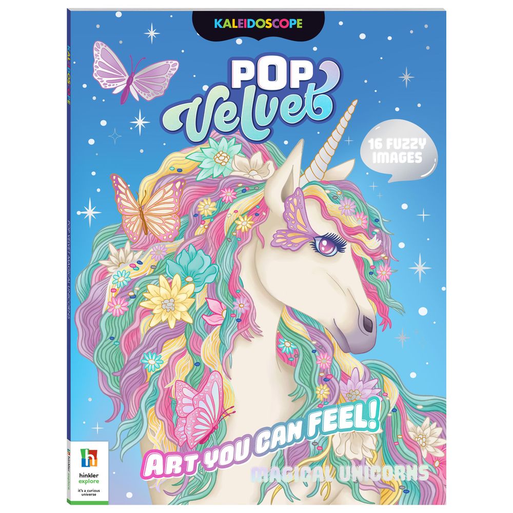 Hinkler - Kaleidoscope Pop Velvet Colouring - Magical Unicorns - 32 Pages