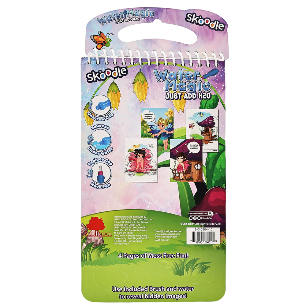 Skoodle Water Magic Activity Pad With Brush - Lil Fairies