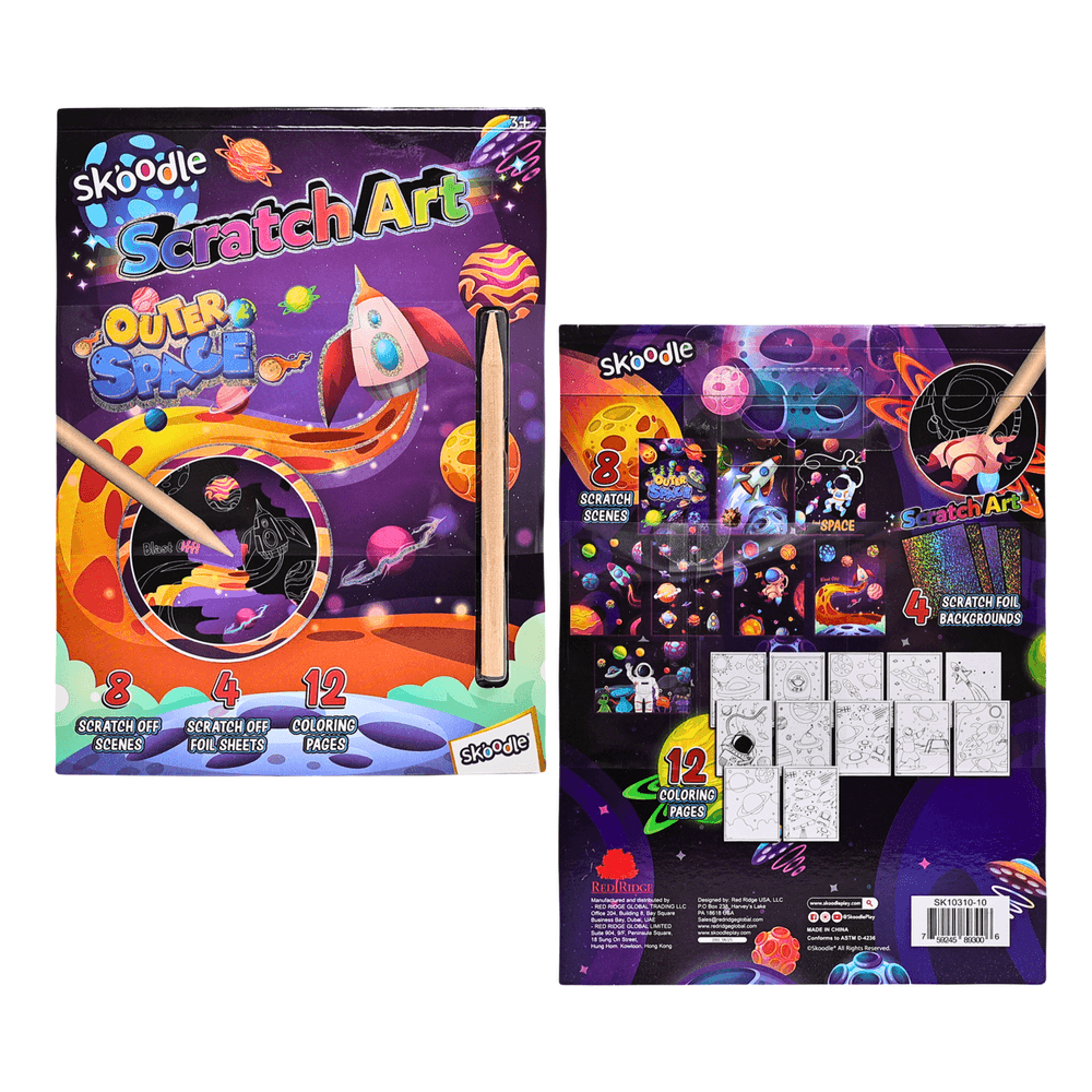 Skoodle Scratch Art With Scraper Set - Outer Space