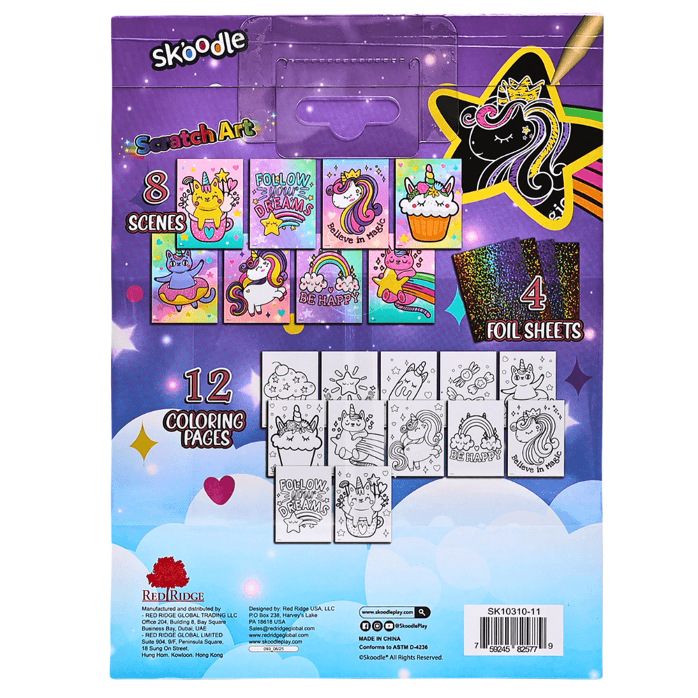 Skoodle Scratch Art Sheets With Scraper - Multicolor