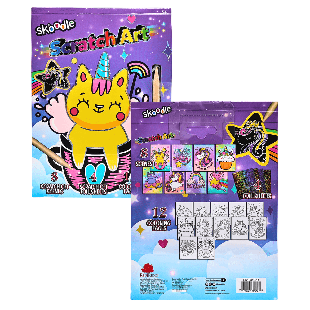 Skoodle Scratch Art Sheets With Scraper - Multicolor