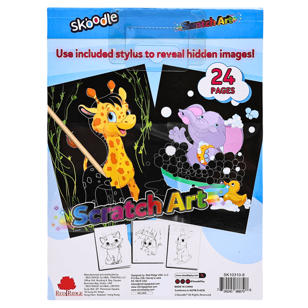 Skoodle Scratch Art Pages With Scraper Set - Multicolor