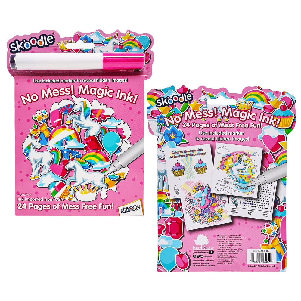 Skoodle Magic Ink Activity Book With Marker - Unicorn
