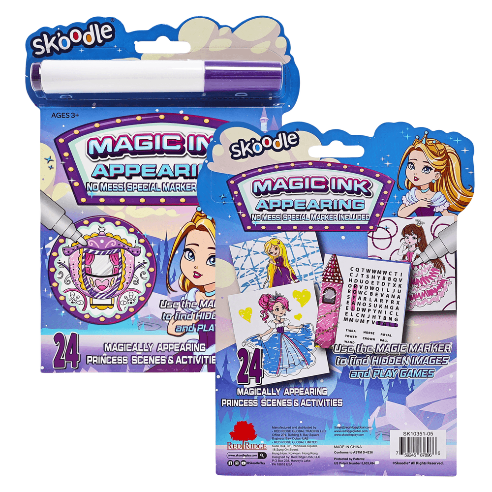 Skoodle Princess Magic Ink Book With Marker - Multicolor