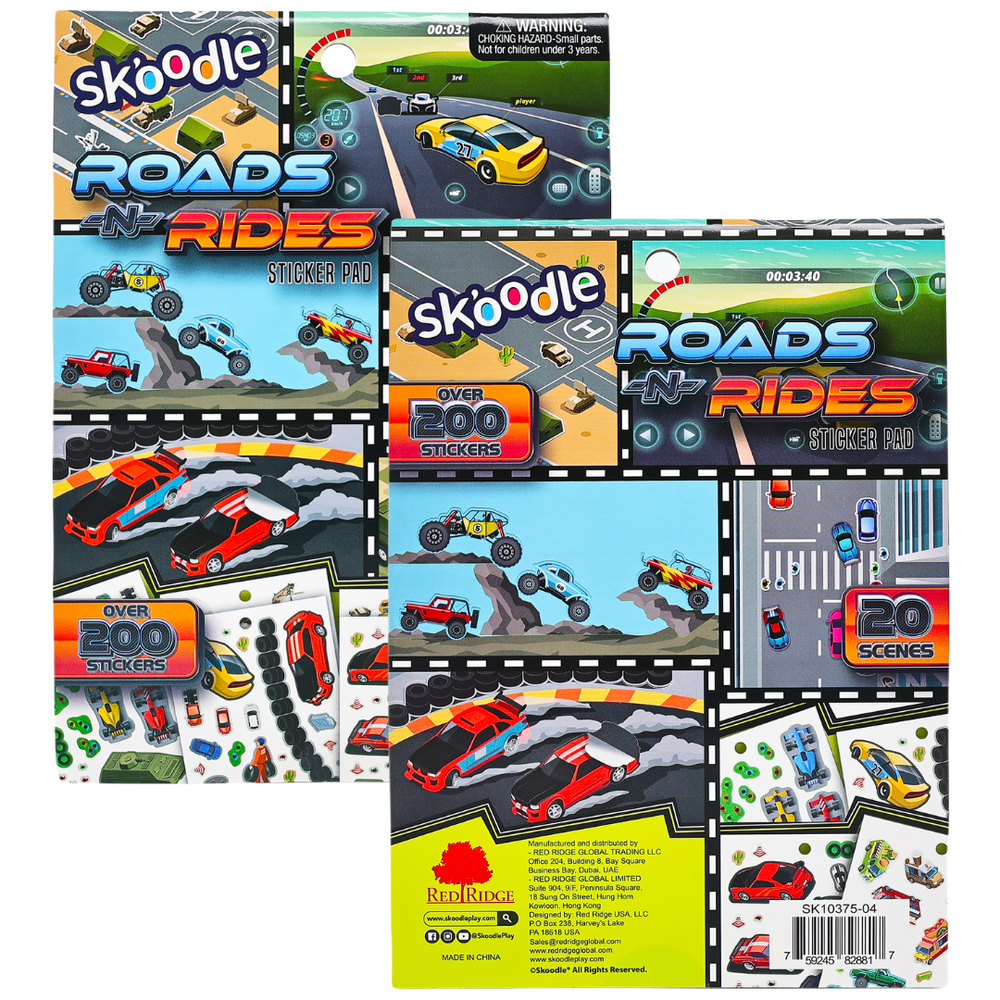 Skoodle Roads N' Rides Sticker Pad - Multicolor