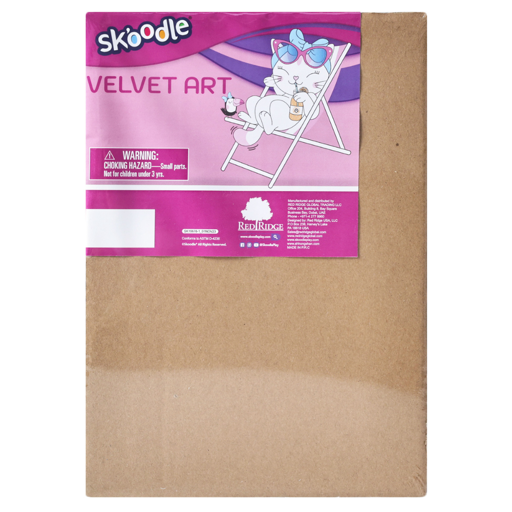 Skoodle Velvet Art Poster With 5 Mini Marker Set - Pawsitive