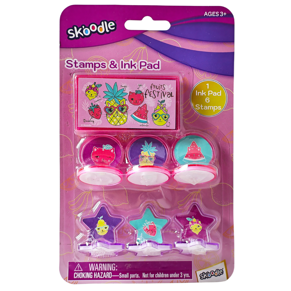 Skoodle Stamp & Ink Pad Set - Fruit Festival - 7 Pcs