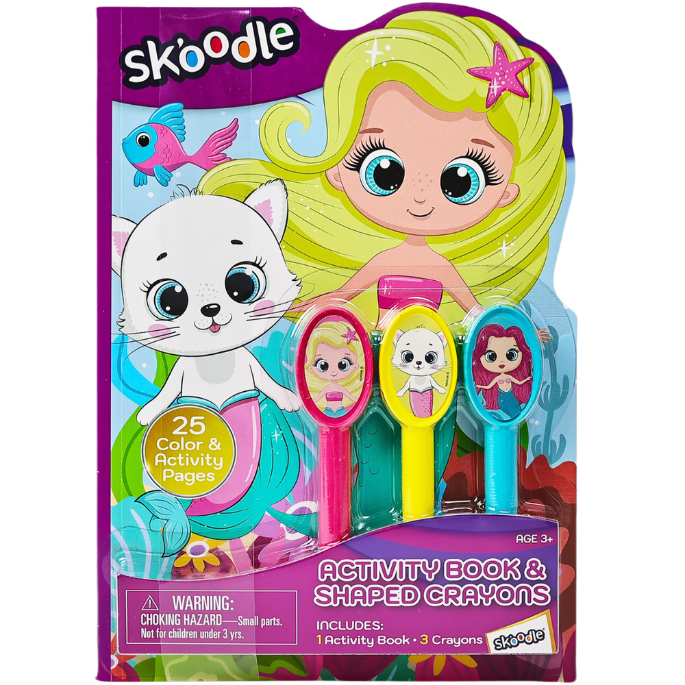 Skoodle Activity Book & 3 Shaped Crayon Set - Multicolor