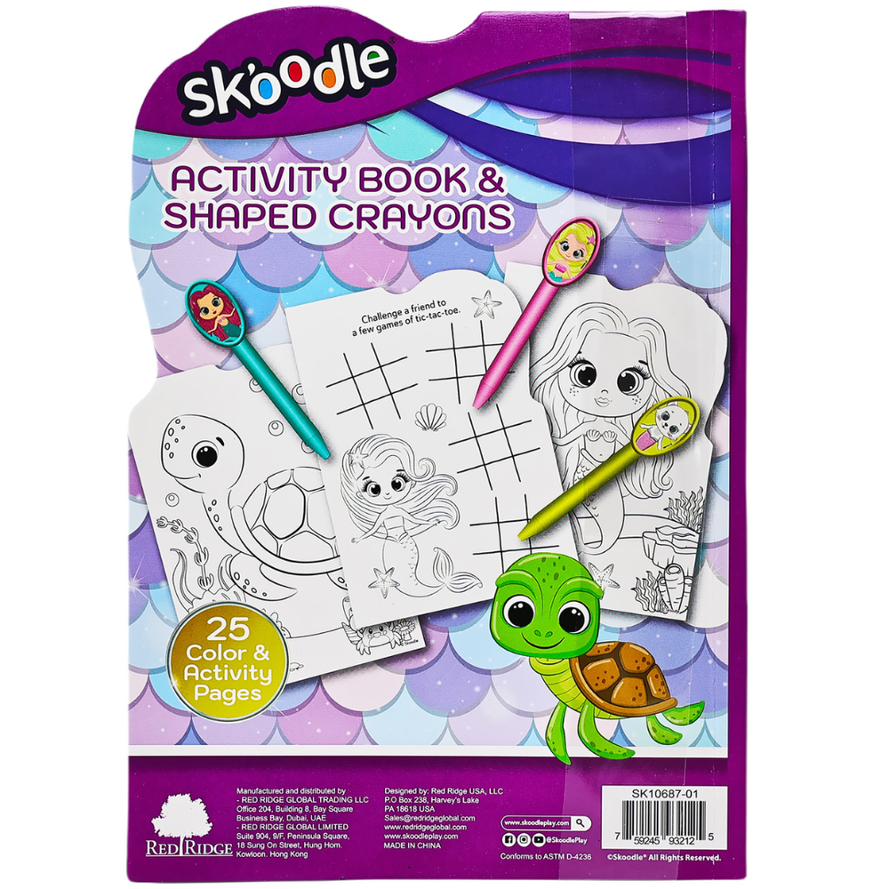 Skoodle Activity Book & 3 Shaped Crayon Set - Multicolor