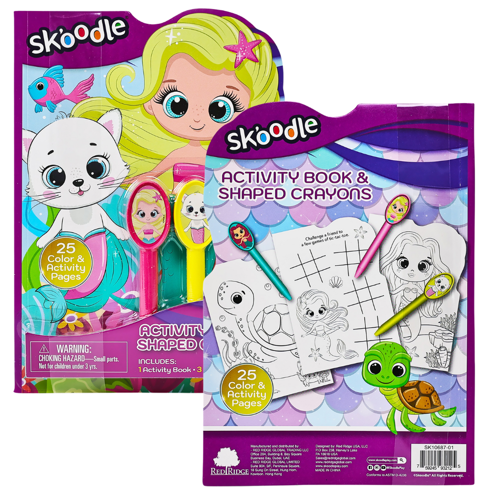 Skoodle Activity Book & 3 Shaped Crayon Set - Multicolor