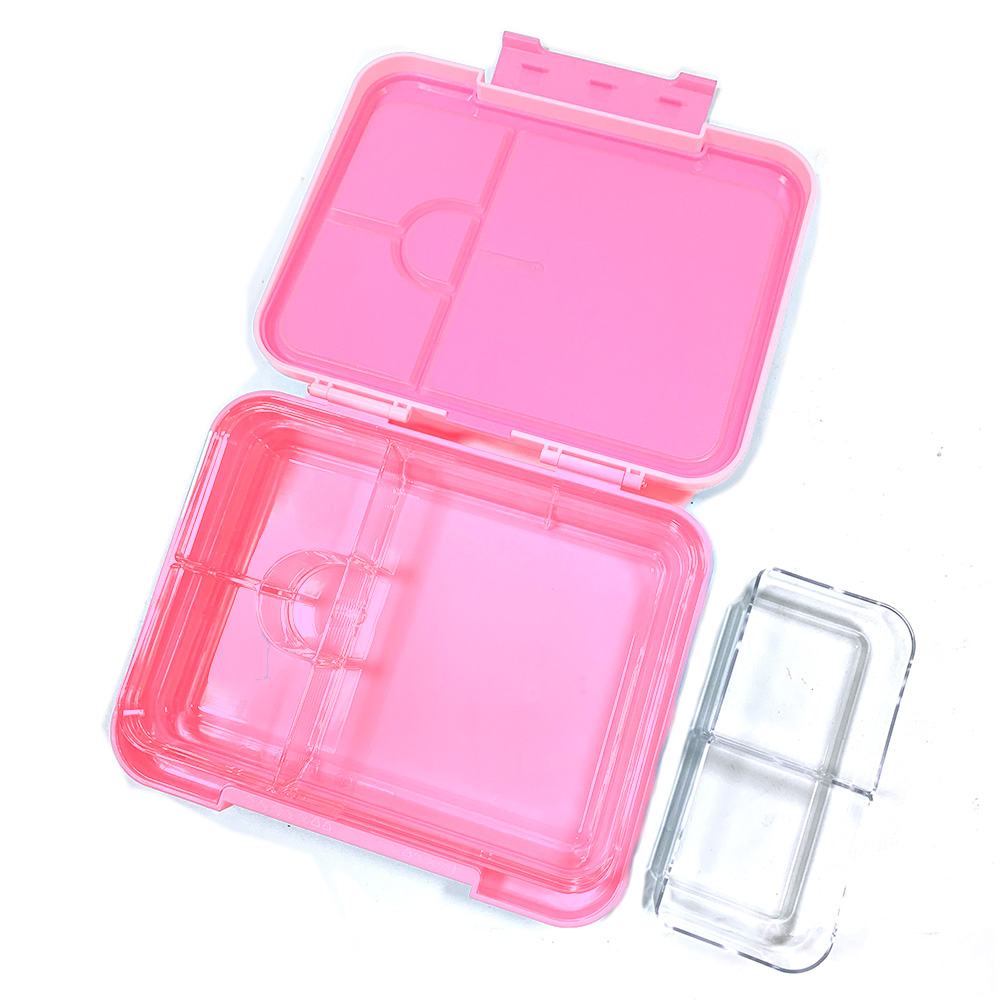 Eazy Kids - Tritan Bento Lunch Box With Bottle And Accessory Set - Glitter Pink
