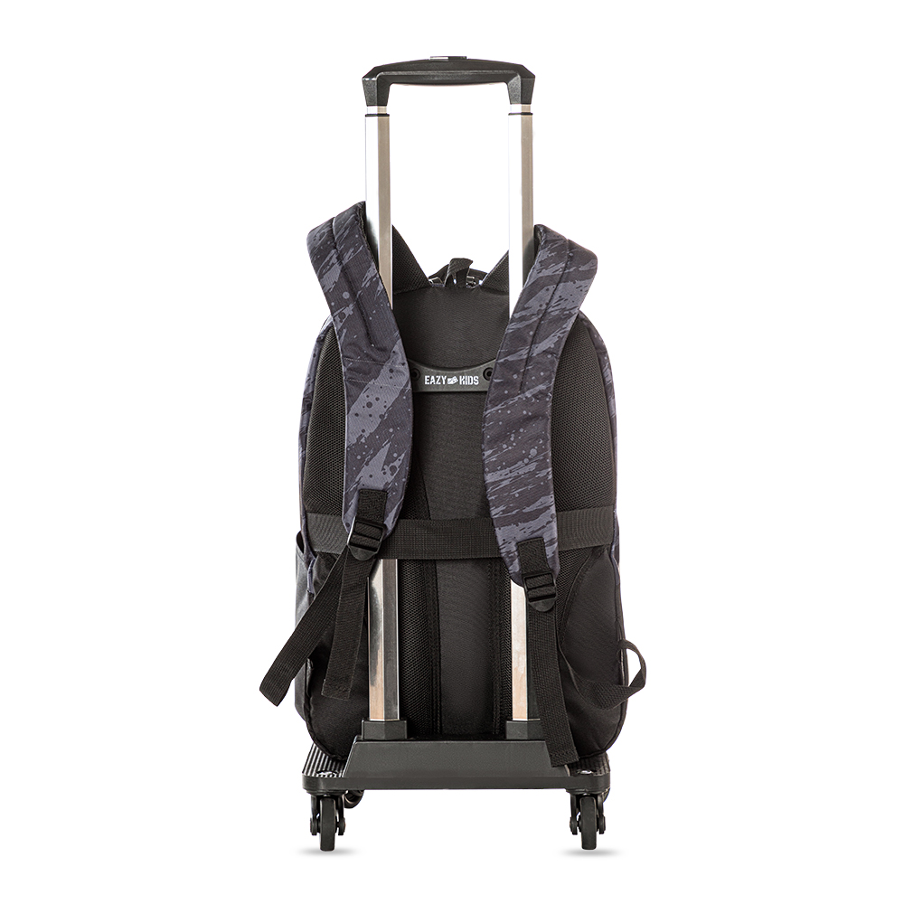 Eazy Kids - School Backpack & Trolley Set - Fast & Fearless Black - 2 Pcs - 20-Inch/51cm