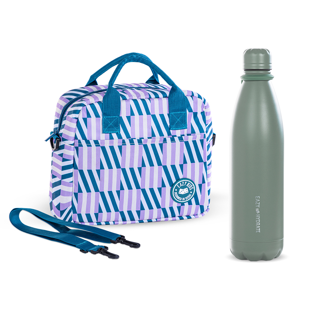 Eazy Kids - Lunch Bag With Stainless Steel Water Bottle - 1 L