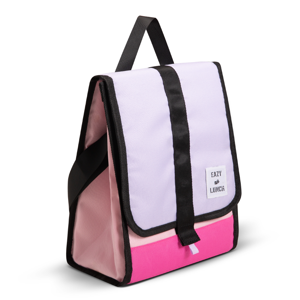 Eazy Kids - 5&4 Convertible Bento Lunch Box with Lunch Bag & Sandwich Cutter Set - Pink