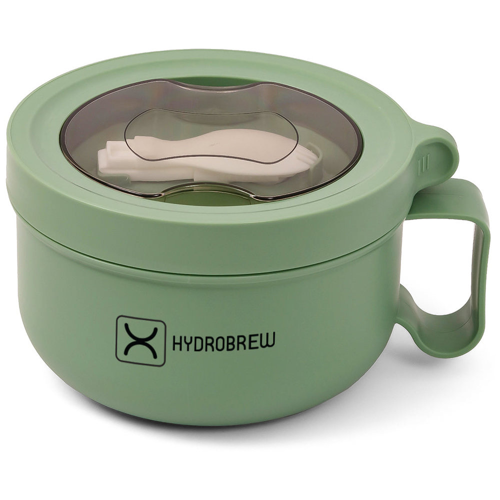 Hydrobrew - Lunch Box With Double Wall Stainless Steel Water Bottle - Green - 500 ml