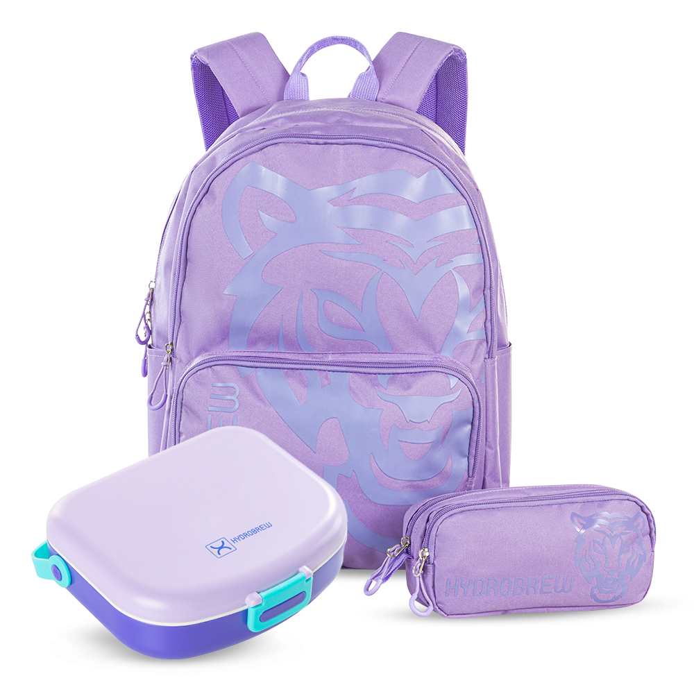 Hydrobrew - Bento Lunch Box With Backpack - Purple - 18-Inch