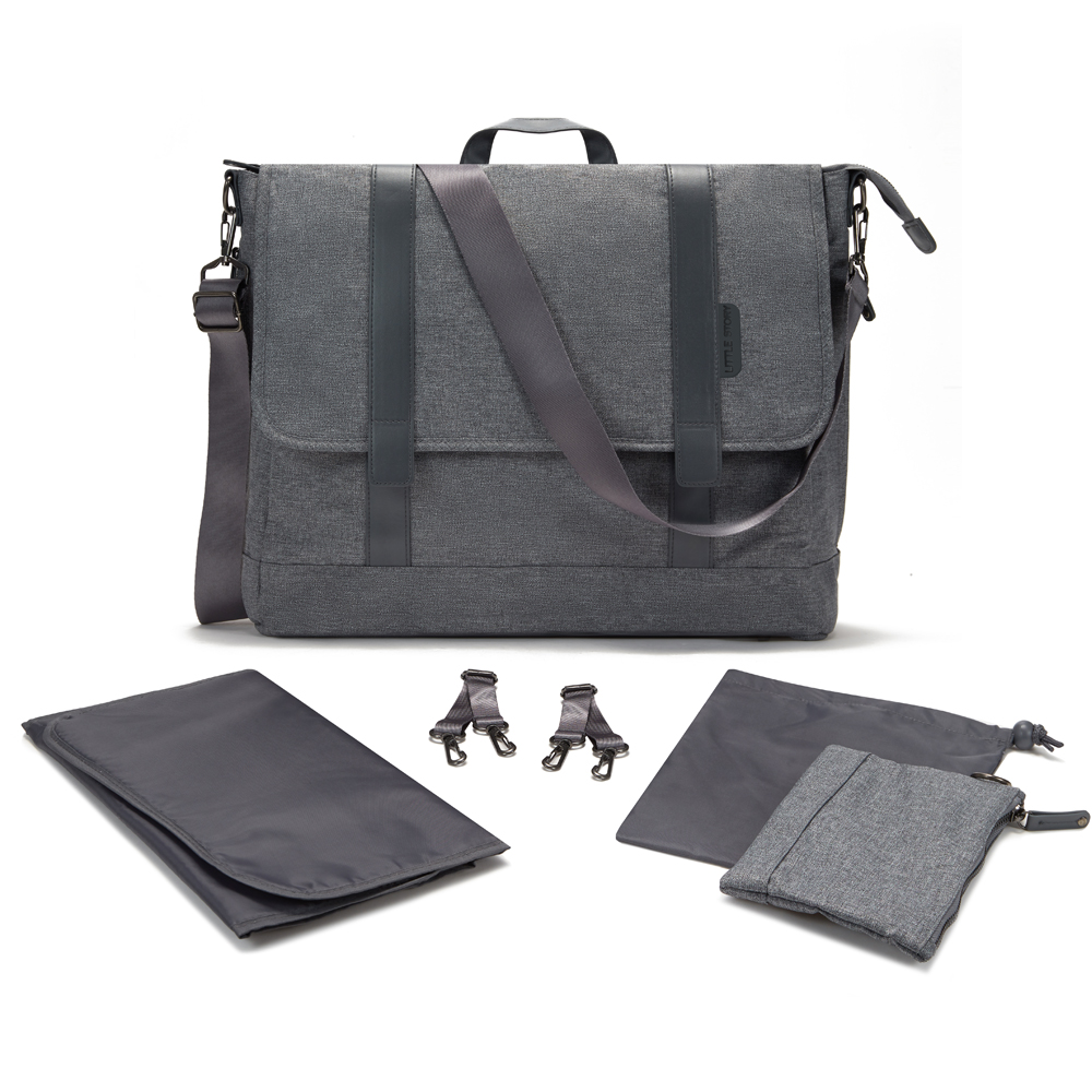 Teknum - Travel Explorer 2 Autofold Stroller & Men's Diaper Handbag Set - Black
