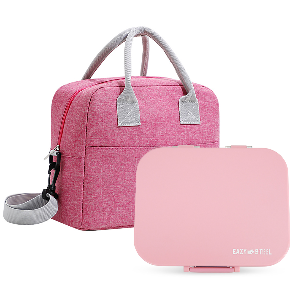Eazy Kids - 3-Compartment Lunch Box & Insulated Lunch Bag Set - 2 Pcs
