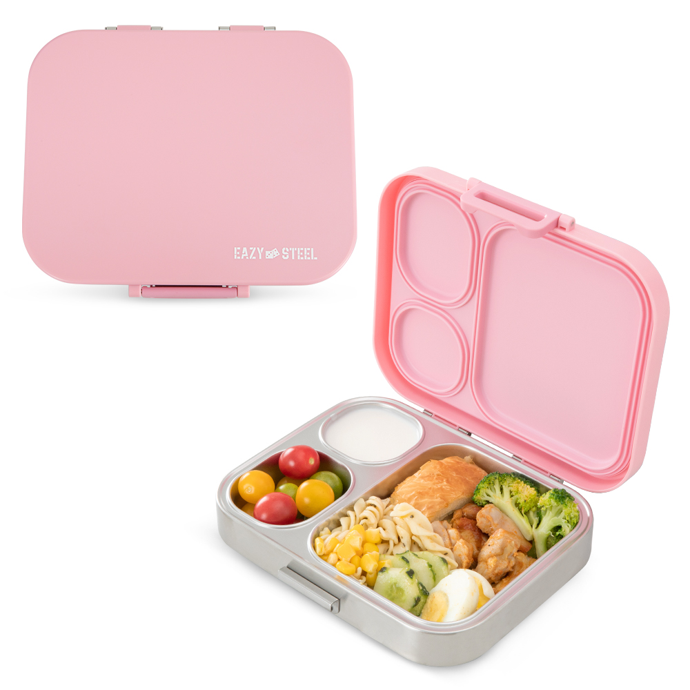 Eazy Kids - 3-Compartment Lunch Box & Insulated Lunch Bag Set - 2 Pcs