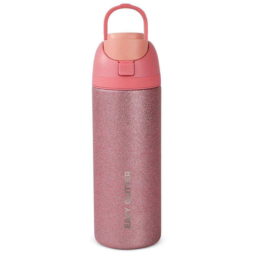 Eazy Kids - Girl Power School Bag With Lunch Bag, Pencil Case And Water Bottle Set - Glitter Pink - 18-Inch