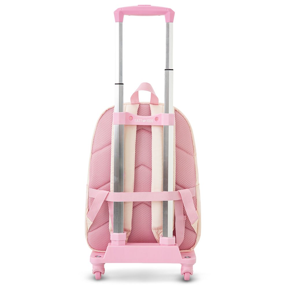Eazy Kids - School Backpack And 4-Wheel Trolley Set - Blush Rush Pink - 16.5-Inch