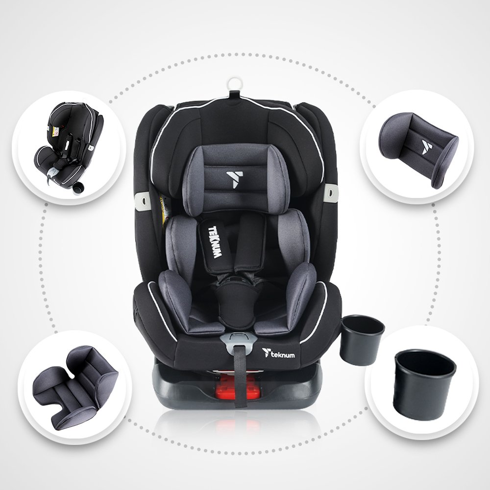 Teknum - Evolve 360 Car Seat With Quilted Mommy Diaper Bag - Grey