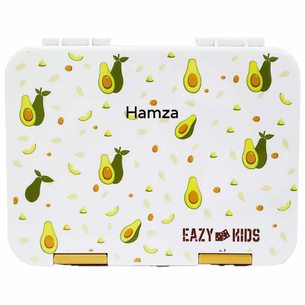 Eazy Kids - Personalized 4/6 Convertible Bento Lunch Box Set - Avocado - 13 Pcs
