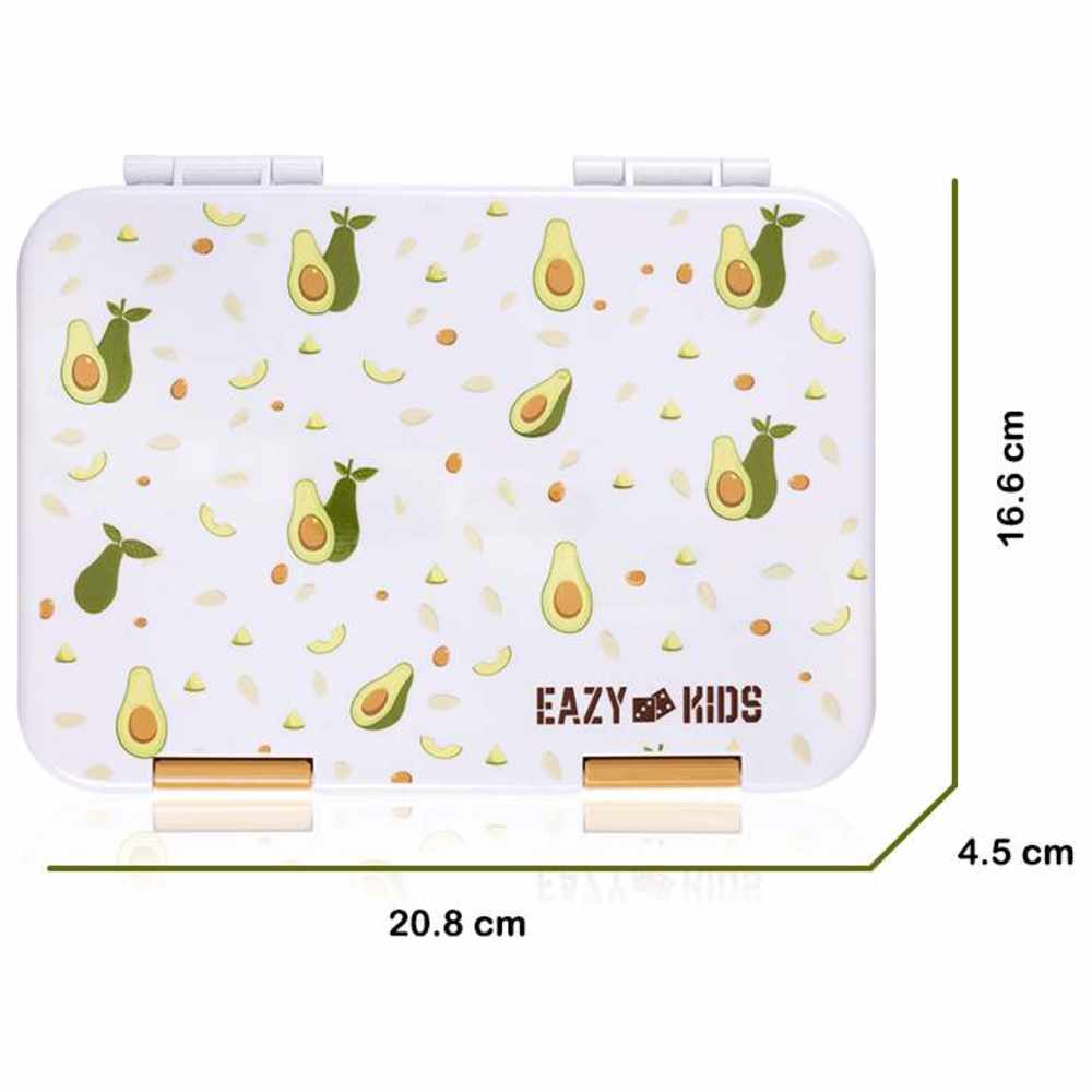 Eazy Kids - Personalized 4/6 Convertible Bento Lunch Box Set - Avocado - 13 Pcs