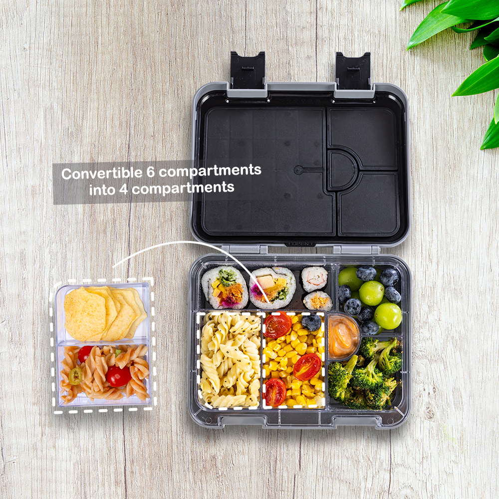 Eazy Kids - 6 & 4 Convertible Bento Lunch Box Set - Car Racing Blue