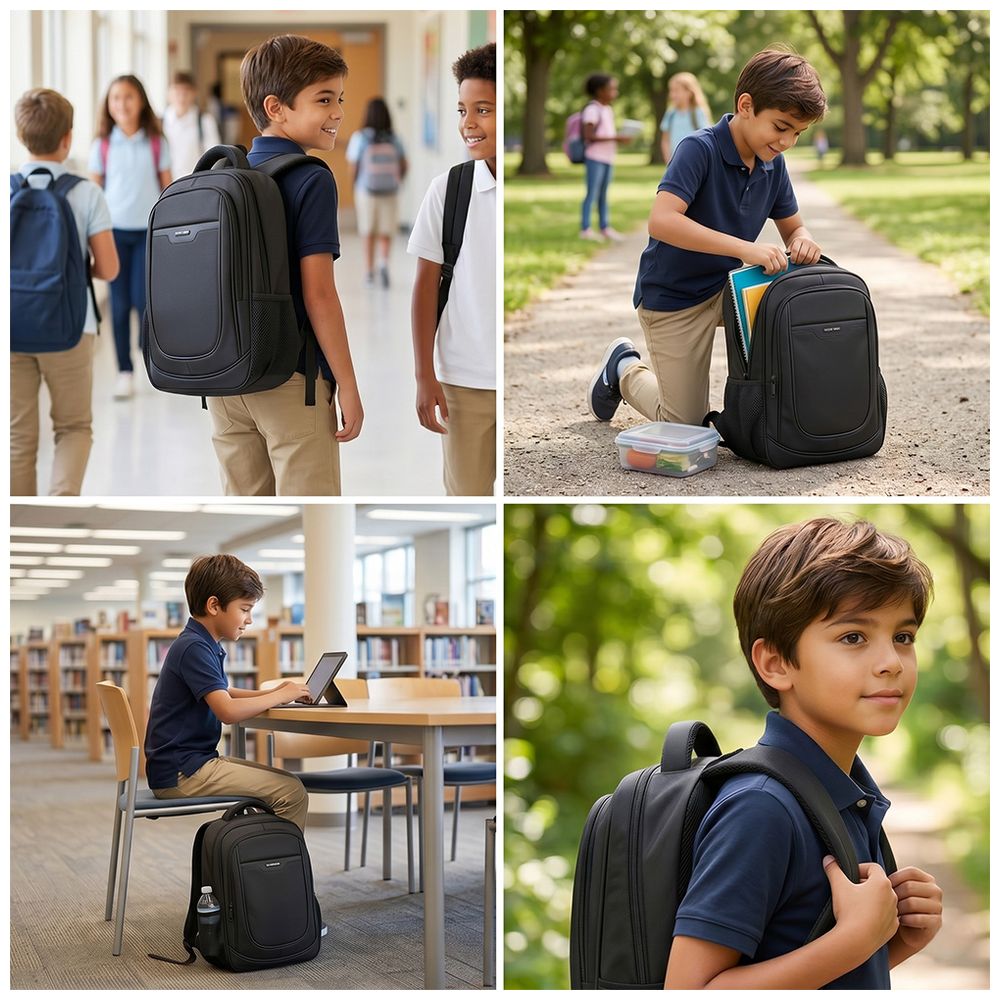 Eazy Kids - Backpack With Laptop Sleeve 16" - Black