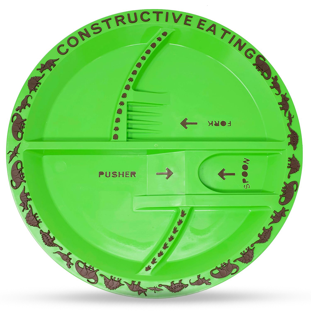 Eazy Kids Eating Plate - Dinosaur - Green