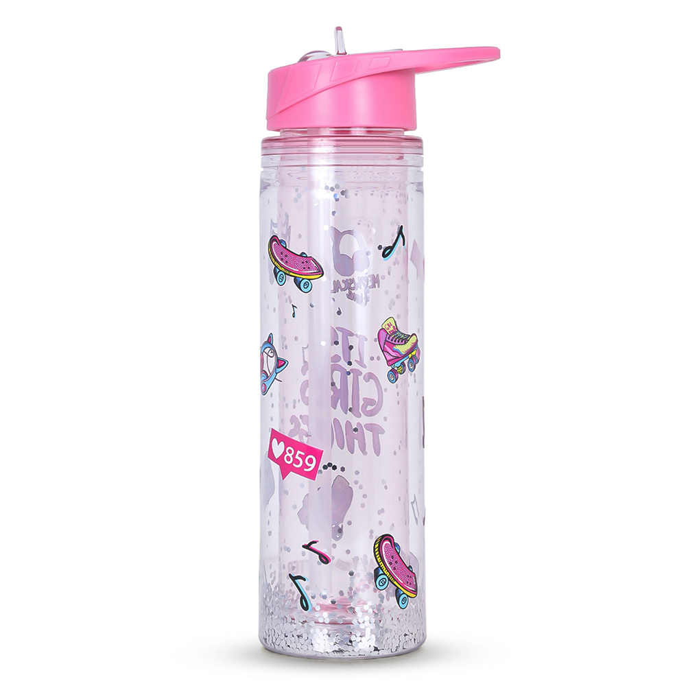 Eazy kids - Tritan Double Wall Glitter Water Bottle - Its Girls Things - 550ml