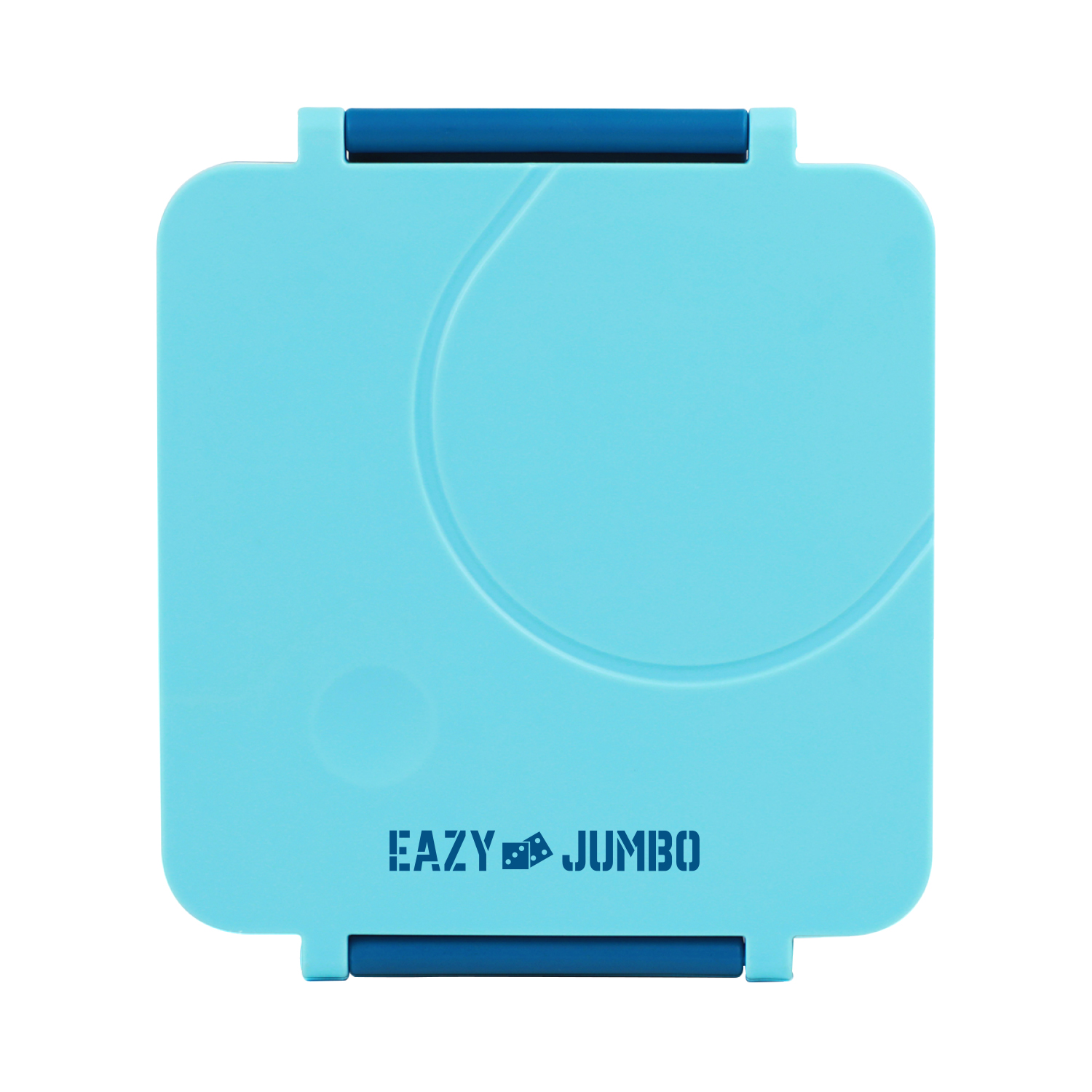 Eazy Kids - 3/4 Jumbo Lunch Box With Bowl, Spoon And Fork - Blue